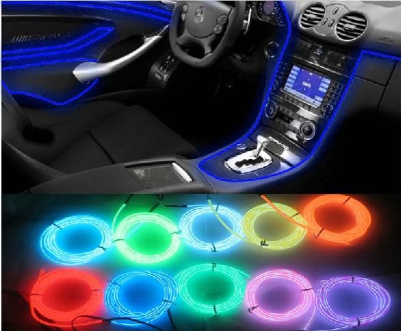 12 V Flexible Neon Light Waterproof LED String Lights EL Glow Wire Rope Tube With Controller For Car Decoration