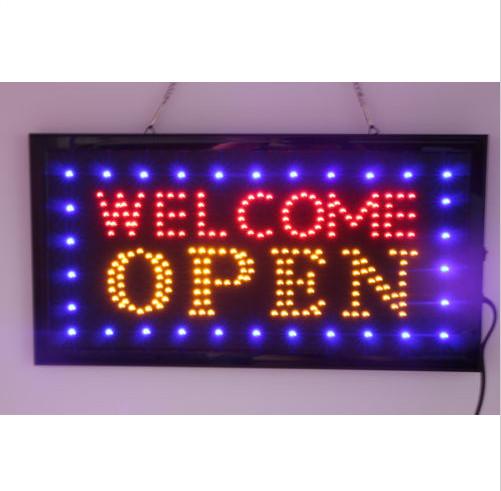 20PCS/Lot , wholesale price ,19''x10''x0.5'' LED OPEN Animated LED advertising welcome open business sign high quality