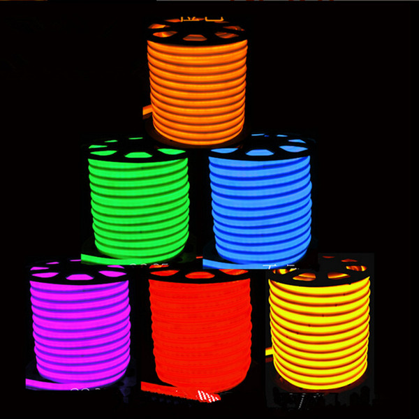 Edison2011 LED Neon Flex Light Red LED Soft Neon Light Strip 80leds/M LED Neon Rope Lights 220V Outdoor Waterproof