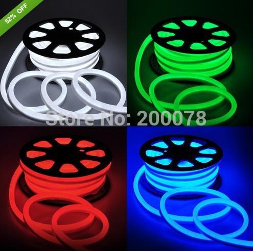 25meter flexible neon lightings soft tube led neon flex light strip rope 80leds/m 110V red yellow blue green white 120v +Fedex free shipping