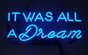 Custom New It Was All A Dream Blue Real Glass Neon Sign light Beer Bar Sign Send need photo 19x15