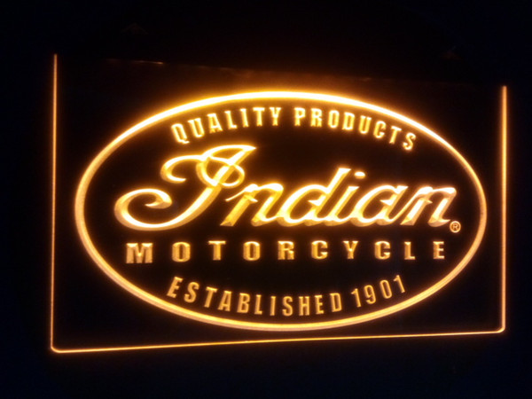 b-122 Indian Motorcycle Service logo 7 color led Neon Light Sign