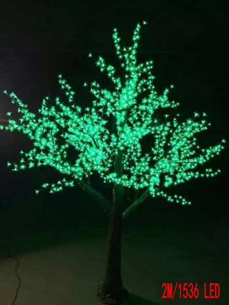 Artificial Cherry Blossom Tree Light 1536pcs LED Bulbs 2m Height Chome garden simulation tree light outdoor decoration tree lamp Christmas