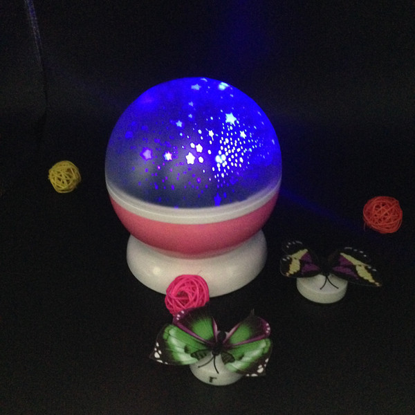 Colorful Starlight Rotating Dream Romance Globe Starlight Starlight Projection Lamp USB Connection Battery Holiday Light Easter Christmas