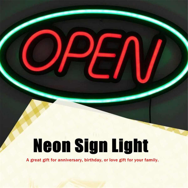 PVC OPEN Neon Sign Light LED Tubes Board Handmade Visual Artwork Bar Club Wall Light Home Party Bar Decoration Lighting