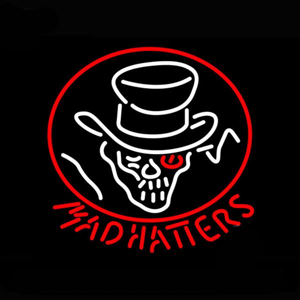 Mad Hatters Portrait Neon Sign Handmade Custom Real Glass Tube Home Beer Bar Pub Disco KTV Display Advertisement Neon Signs 24