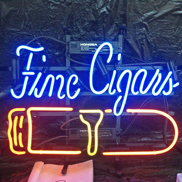 Fine Cigars LED Neon Sign Light Custom Outdoor Bar Display Entertainment Decoration Glass Neon Lamp Light Metal Frame 17'' 20'' 24'' 30''