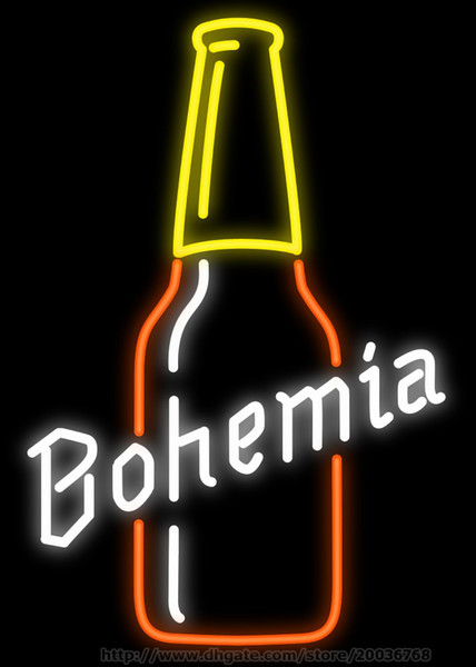 Bohemia Beer Bottle Handcrafted Neon Sign Custom Real Glass Tuble Beer Bar Disco KTV Club PUB Store Advertising Display Neon Signs 15