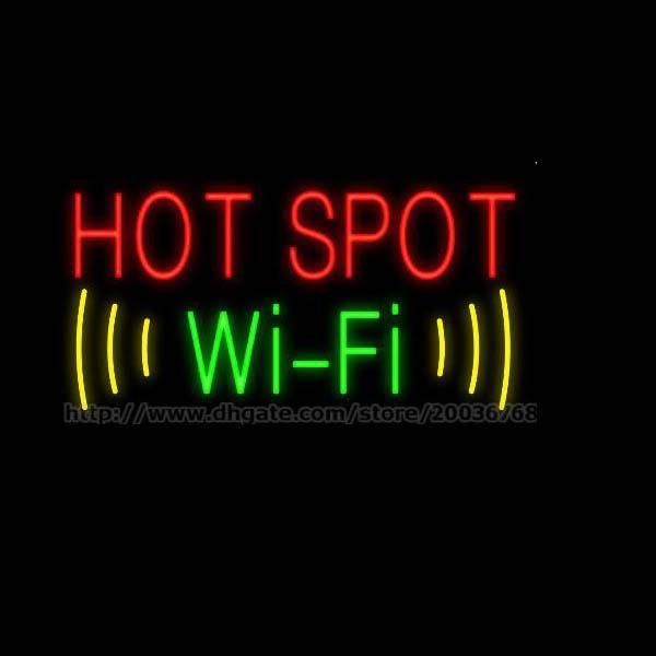 Wi-Fi Hot Spot Neon Sign Handcrafted Custom Real Glass Tube Store Pub Advertisement Display Neon Signs 17