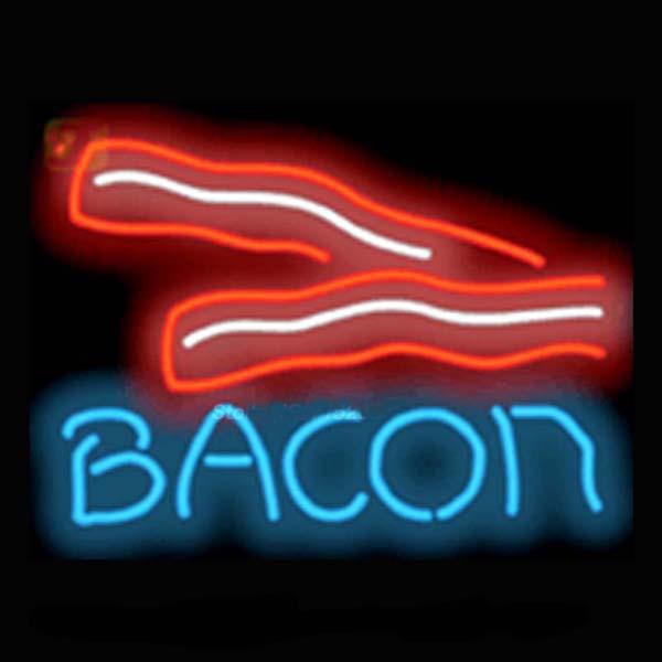 Bacon Neon Sign Restaurant Breakfast Food Dishes Eating Advertisement Display Custom Handcrafted Real Glass Tube Neon Light Signs 17