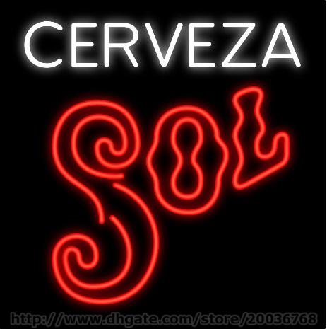 Cerveza Soll Beer Neon Sign Custom Handmade Real Glass Tuble Display Bar Disco KTV Club PUB Advertising Neon Signs 18