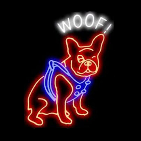 Pet Dog Woof Neon Sign Custom Handmade Real Glass Tuble Animal Clinic Hospital Store Shop Home Decoration Display Neon Signs 15