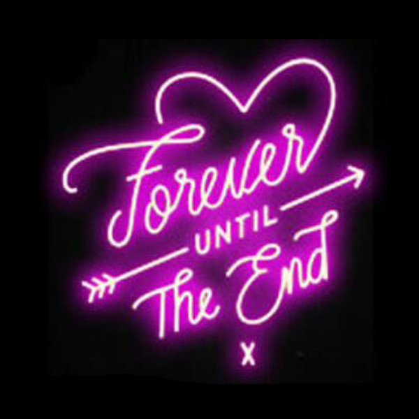 LOVE FOREVER UNTIL THE END Neon Sign Handmade Real Glass Tuble Shop Bar Home Decoration Window Art Gift Display Neon Signs 24