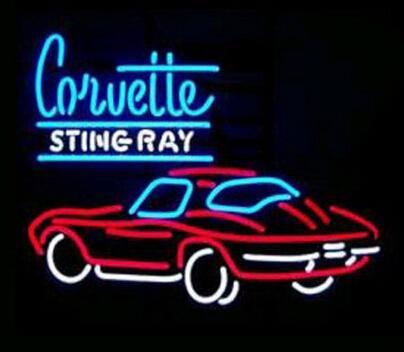 CORVETTE STING RAY Neon Sign Handcrafted Custom Real Glass Tube Car Store Shop Company Dealer Advertising Display Neon Signs 24