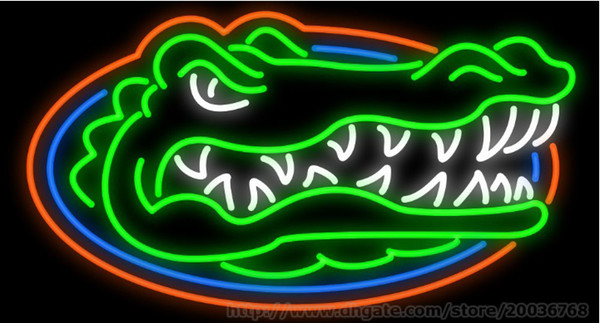 Crocodile NCCA College Florida Basketball Gators Neon Sign Custom Handmade Team Bar Advertisement Display Real Glass Tube Neon Signs 24