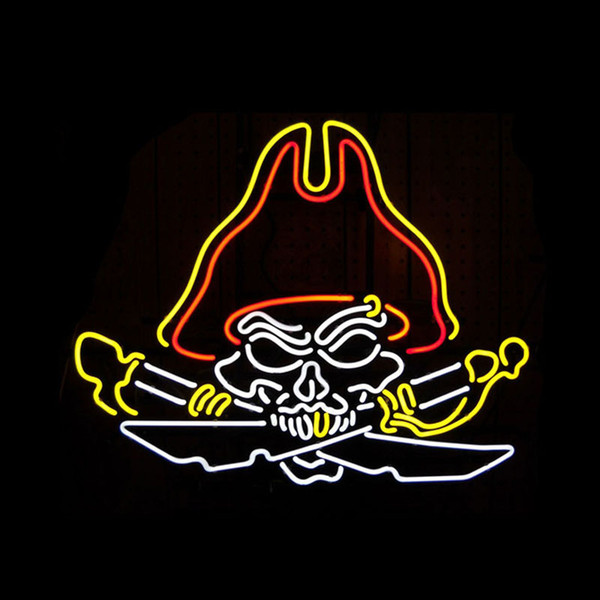 Pirate Skull Neon Sign Store Shop Motel Pub Club Beer Bar Real Glass Tube Handcrafted Decoration Display Neon Signs 18