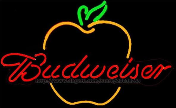 Budweiser Great Apple Handcrafted Neon Sign Custom Real Glass Tuble Light Club Bar PUB Display Advertisement Logo Neon Signs 17