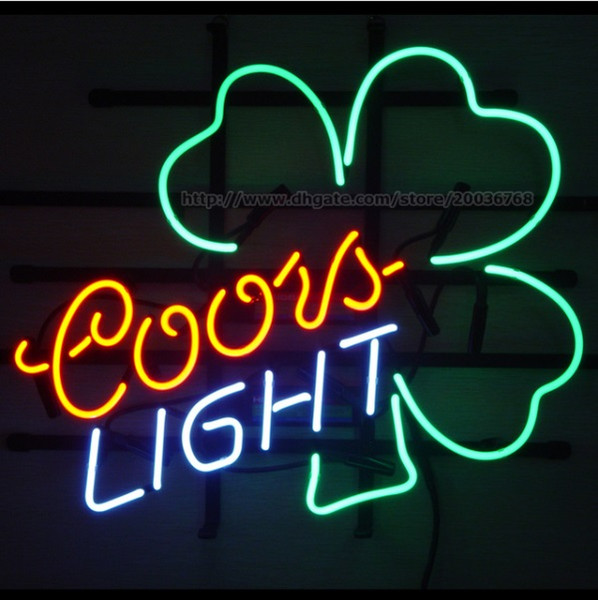 Coors Light Clover Neon Sign Disco KTV Beer Bar Display Advertisement Real Glass Tube Handcrafted Neon Signs 19