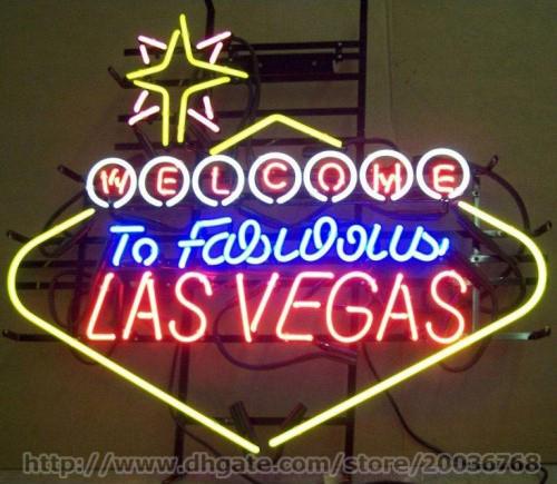 Welcome To Las Vegas Restaurant Retail Motel Hotel Pub Neon Sign Store Shop Custom Handcrafted Real Glass Tube Display Neon Signs 30