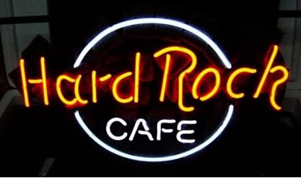 Hard Rock Cafe Neon Sign Lighting Peter Morto Issac Tigrett American Food Themed Restaurant Chain Advertisement Display Sign Brand 16