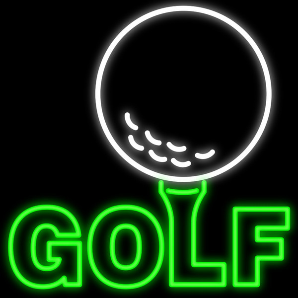 Golf with Ball Neon Sign Handmade Custom Real Glass Game Room Sport Bar Store Motel Display Neon Signs 24''X24''