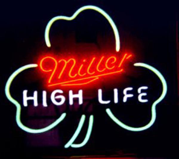 Miller High Life Shamrock Neon Sign Custom Handmade Real Glass Tube Store Beer Bar KTV Club Pub Advertising Display Neon Signs 19