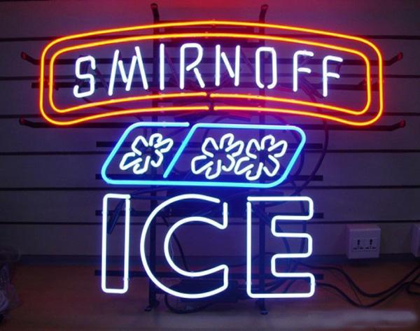 Hot Smirnoff Ice Neon Sign Beer Handcrafted Real Glass Tube Lighting Motel Disco Bar Store Flashlamp Advertising Display Neon Signs 24