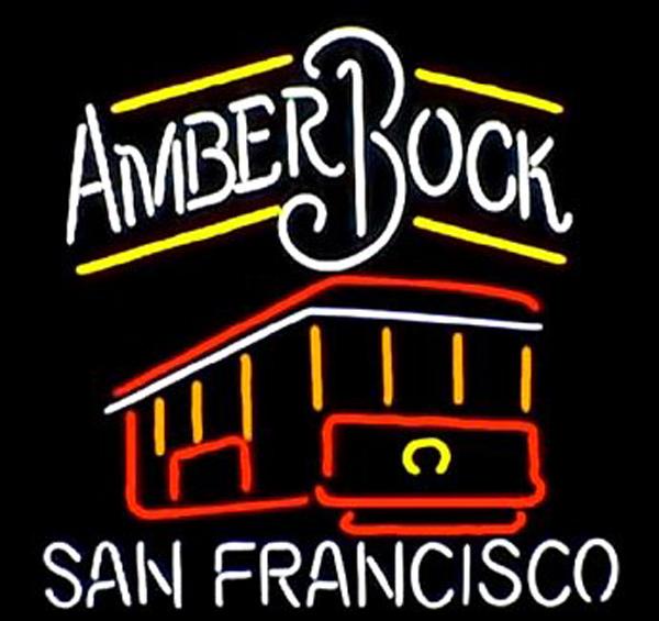 Amber Bock San Francisco Cable Car Neon Sign Real Glass Tube Custom Handcrafted Beer Bar Store Motel Advertising Display Neon Signs 20