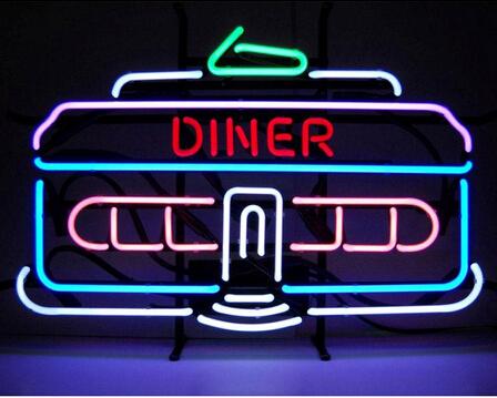 Dinner Car Neon Sign Custom Handmade Real Glass Tube Store Food Dishes Take Out Advertisement Display Neon Signs 24