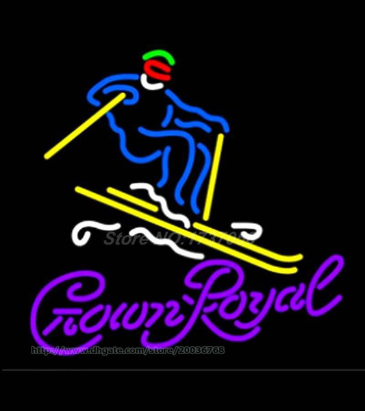 Crown Royal Surfboard Neon Sign Light Custom Handmade Real Glass Tube Pub Art Sport Skiing Game Match Display Neon Signs 24