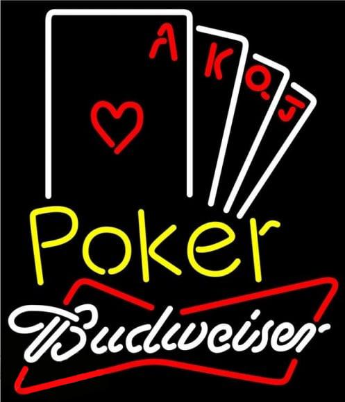 Budweiser Poker Ace Series Beer Neon Sign Custom Handcrafted Real Glass Tube Advertisement Club PUB Bar Casino Display Neon Signs 20