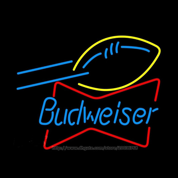 Budweiser Football Bowtie Neon Sign Bar Disco KTV Club Hotel Sign Real Glass Tube Handcrafted Custom Advertising Display Neon Signs 19