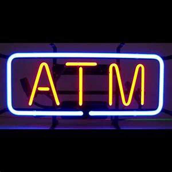 ATM Neon Sign Cash Dispenser Custom Handcrafted Real Glass Tuble Bank Advertisement Display Neon Signs 17