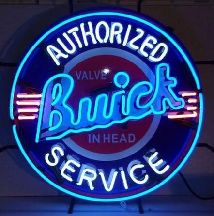 Authorized Car Buick Service Neon Sign W/ Silkscreen Backing Garage Wall New Art Real Glass Neon Car 4S Store Advertisement Sign 24