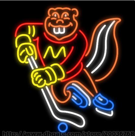 Minnesota Golden Gophers Hockey Neon Sign Custom Real Glass Tuble Sport Game Baseball Club Pub Display Advertising Sign 24