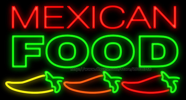 Mexican Food Peppers Neon Sign Customized Handmade Restaurant Advertisement Dishes Eating Display Real Glass Tube LED Neon Signs 37