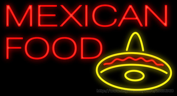 Mexican Food Hat Neon Sign Custom Restaurant Advertisement Dishes Eating Display Real Glass Tube LED Neon Signs 37