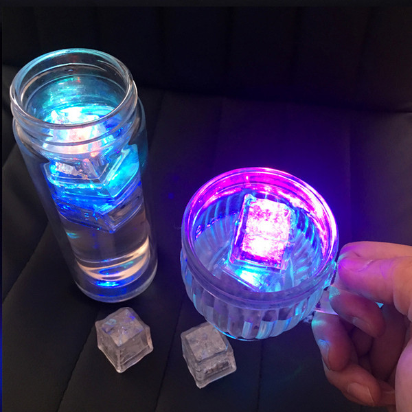 LED Ice Cubes Lights Aoto colors Mini Romantic Luminous Cube LED Artificial Ice Cube Flash Light Wedding Christmas Party Decoration lamp