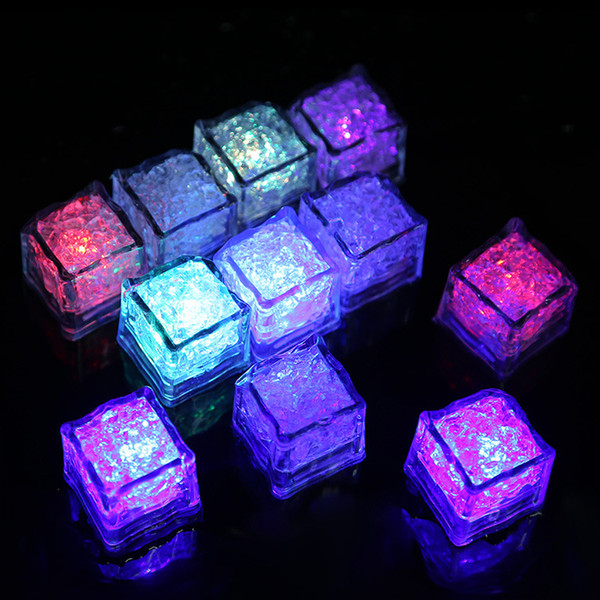 RGB flash led cube lights Ice Cubes lights Flash Liquid Sensor Water Submersible LED Bar Light Up for Club Wedding Party Champagne Tower