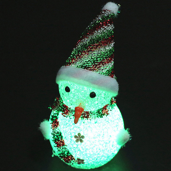 LED night lights Christmas Decor Cute Glow Christmas Snowman EVA Beads Light Flash Xmas Party Desktop Decoration