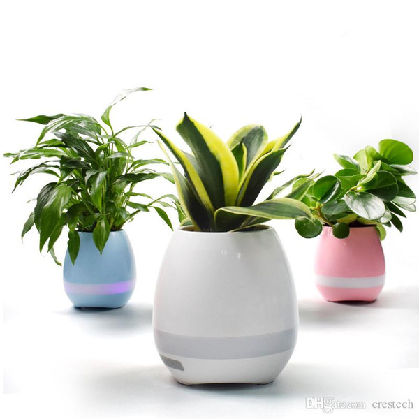 Creatives Touch Wireless Bluetooth Flowerpot with RGB LED Night Lights and Bluetooth Speaker for plants and flowers at your office and home