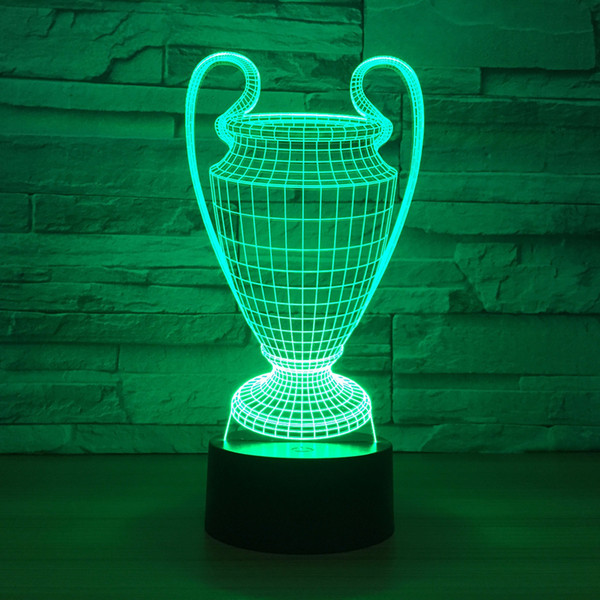 Trophy Cup Wards 3D Optical Illusion Lamp Night Light DC 5V USB Powered AA Battery Wholesale Dropshipping Free Shippin