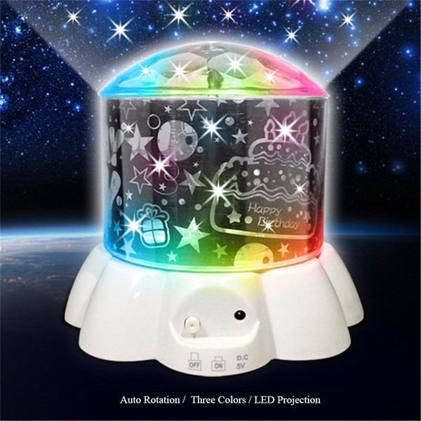 Novelty 2018 LED Projector Night Light Hello Kitty Doraemon Teddy Bear Stars Moon Rotated Projection LED Lighting Romantic Mini LED Lamp