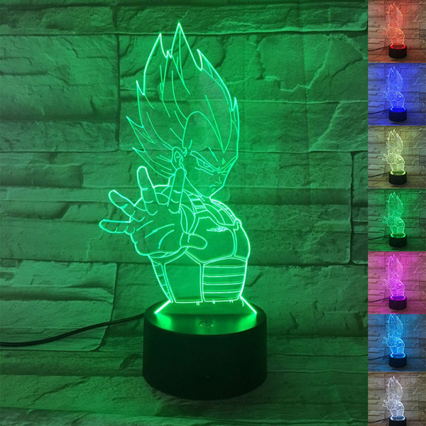 Dragon Ball Z Goku 3D Night Lights 7 Color Change Anime Dragon Ball Super Goku Toy DBZ Led Lighting Table Lamp