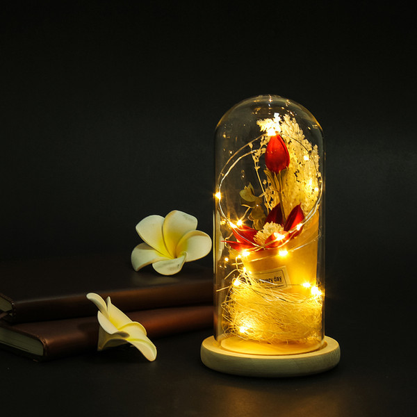 Decorative Novelty Night Lamp Girlfriend Valentine Gift Everlasting LED Flower Lights Romantic Rose Night Light