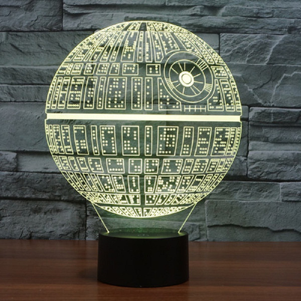 Death star 3D LED Night Light Touch Switch Table Lamp USB 7 Color Room Decor Colorful LED Lighting for Gift