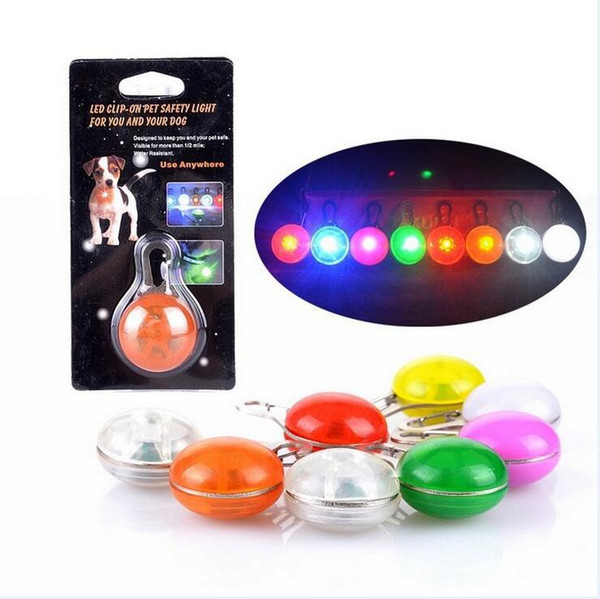 Pet Luminous Lamp Bulbs Dog Cat Night Lights Silicone Animal Safety Light Flashing Colour Buckle Collar Flashing Colour Buckle By DHL