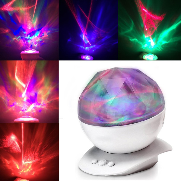 Diamond Aurora Borealis LED Projector Lighting Lamp Color Changing 8 Moods USB Light Lamp With Speaker Novelty Light Gift