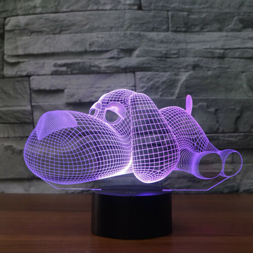 Dog Toy 3D Night Light,Touch 7 Color Change,3D Led Lamp Bedroom Kids Toy Gift