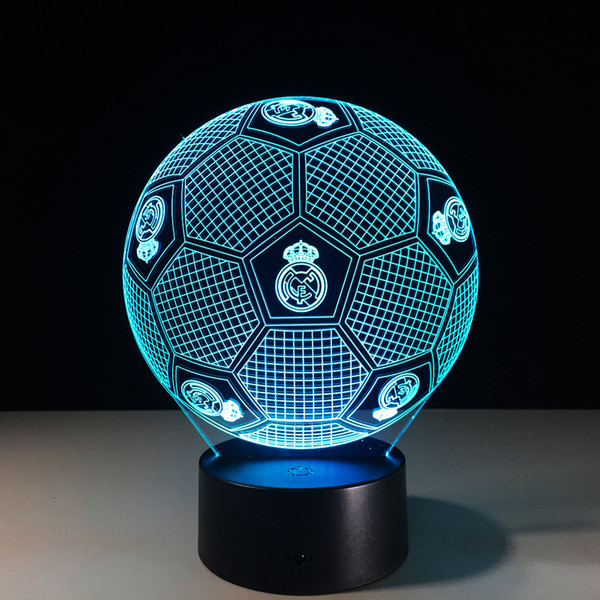 Real Madrid Football Style 3D Table Lamp Xmas Gifts Night Light Lamps